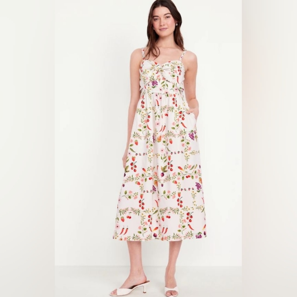 Old Navy Pink Floral Maternity Midi Sundress